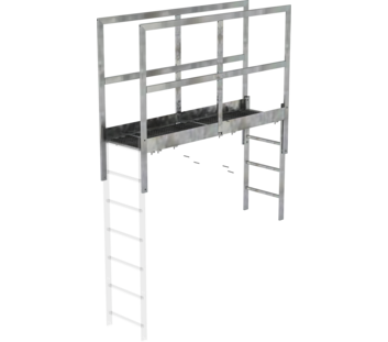 Parapet step galvanised steel clear dimension 1880mm | © MUNK GmbH