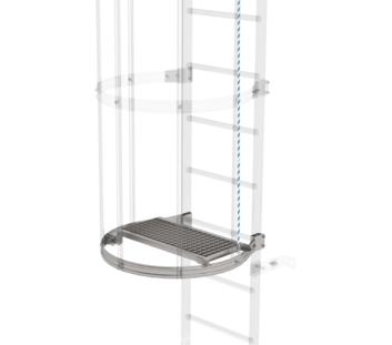 Intermediate platform, folding, stainless steel | © MUNK GmbH