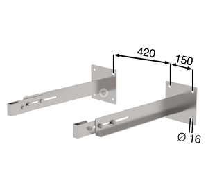 Sonderwandhalter starr, Edelstahl 600-700mm | © MUNK GmbH