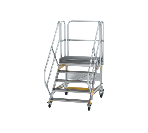 Platform stairs 45° mobile step width 1,000 mm 5 steps, grooved aluminium | © MUNK GmbH Platform stairs 45° mobile st.wid. 1,000 mm, 5 st | © MUNK GmbH