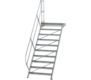 Stairs w. plat. 45° st.wid. 1,000 mm, 10 st, gr.al | © MUNK GmbH