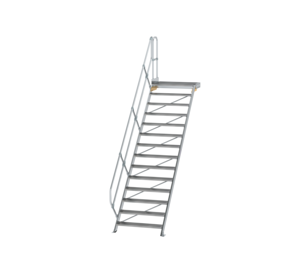 Stairs w. plat. 45° st.wid. 1,000 mm, 14 st, gr.al | © MUNK GmbH