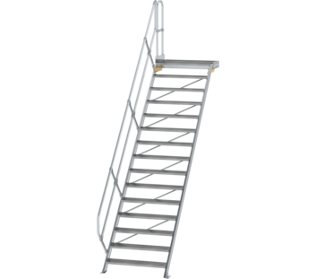 Stairs w. plat. 45° st.wid. 1,000 mm, 15 st, gr.al | © MUNK GmbH