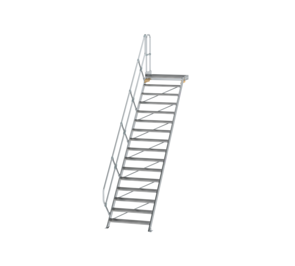 Treppe m. PF 45° St.br. 1000 mm, 16 St., Alu ger. | © MUNK GmbH