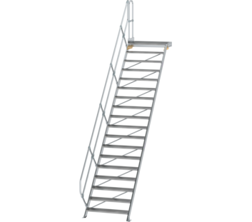 Treppe m. PF 45° St.br. 1000 mm, 18 St., Alu ger. | © MUNK GmbH