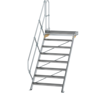 Stairs w. plat. 45° st. wid. 1,000 mm, 8 st, gr.al | © MUNK GmbH