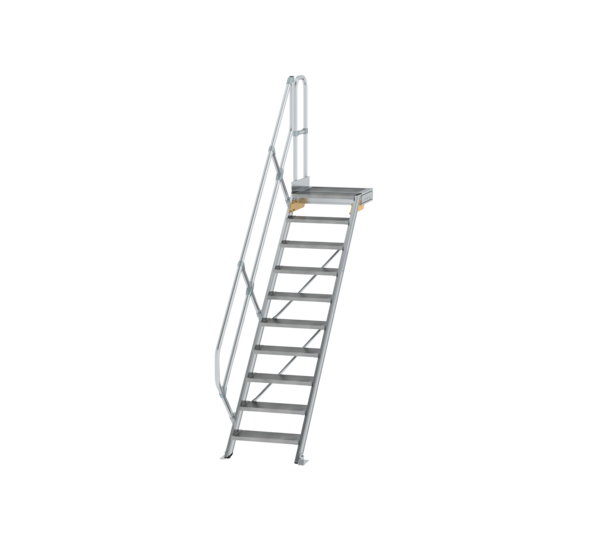 Stairs w. plat. 45° st. wid. 600 mm, 10 st, gr.al | © MUNK GmbH