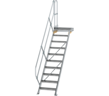 Esc. PF 45° larg. mar. 600 mm, 10 mar., alu strié | © MUNK GmbH