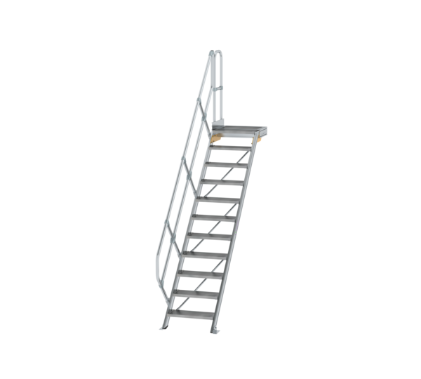 Treppe m. PF 45° St.br. 600 mm, 11 St., Alu ger. | © MUNK GmbH