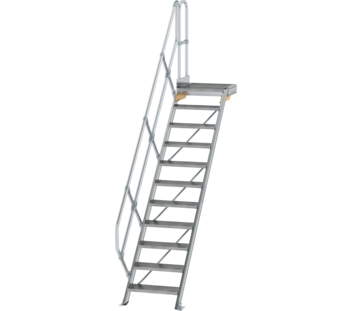 Stairs w. plat. 45° st. wid. 600 mm, 11 st, gr.al | © MUNK GmbH