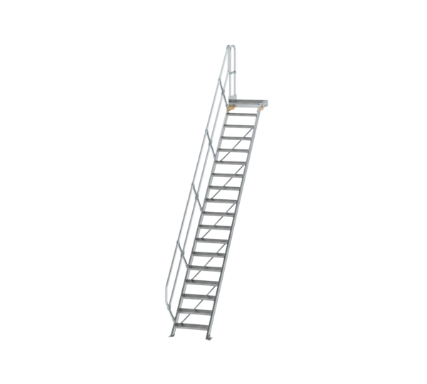 Treppe m. PF 45° St.br. 600 mm, 17 St., Alu ger. | © MUNK GmbH
