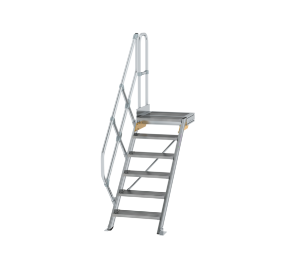 Stairs w. plat. 45° st. wid. 600 mm, 6 st, gr.al | © MUNK GmbH