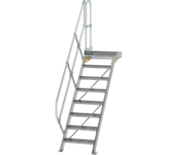 Stairs w. plat. 45° st. wid. 600 mm, 8 st, gr.al | © MUNK GmbH