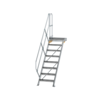 Stairs w. plat. 45° st. wid. 600 mm, 8 st, gr.al | © MUNK GmbH