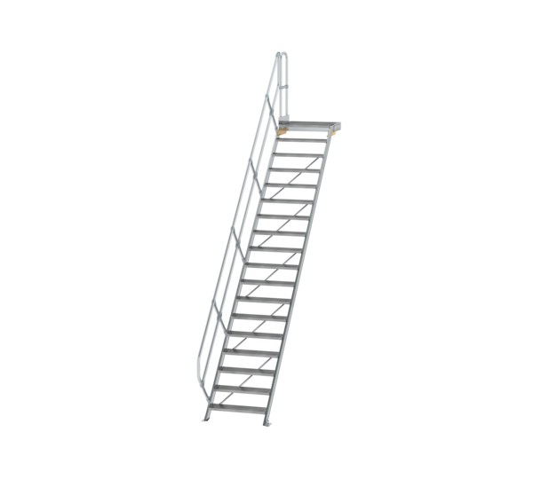 Treppe m. PF 45° St.br. 800 mm, 18 St., Alu ger. | © MUNK GmbH