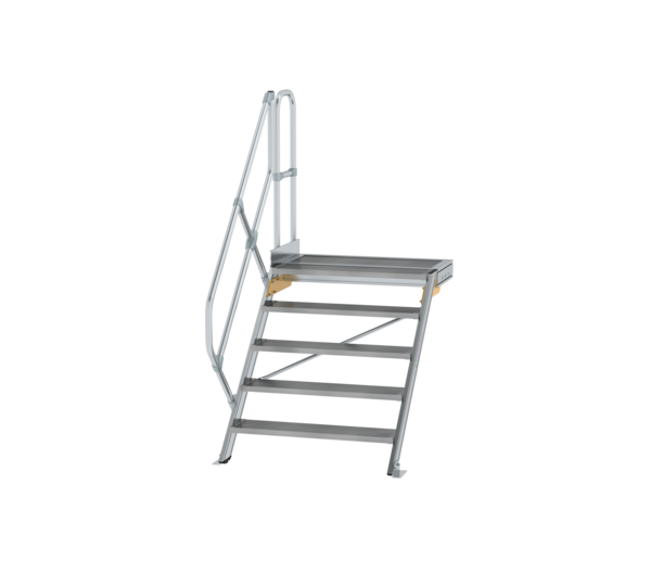 Stairs w. plat. 45° st. wid. 800 mm, 5 st, gr.al | © MUNK GmbH