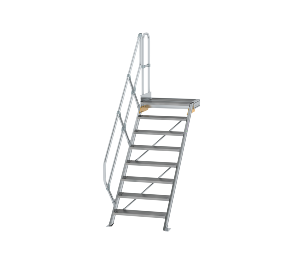 Stairs w. plat. 45° st. wid. 800 mm, 8 st, gr.al | © MUNK GmbH