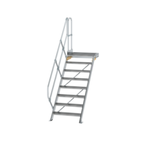 Stairs w. plat. 45° st. wid. 800 mm, 8 st, gr.al | © MUNK GmbH