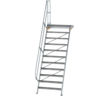 Stairs w. plat. 60° st.wid. 1,000 mm, 11 st, gr.al | © MUNK GmbH