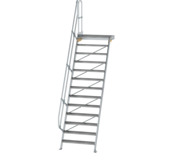 Stairs w. plat. 60° st.wid. 1,000 mm, 13 st, gr.al | © MUNK GmbH