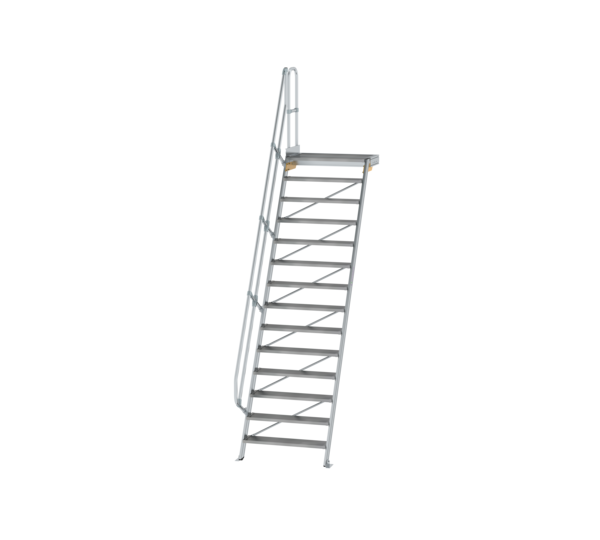 Treppe m. PF 60° St.br. 1000 mm, 14 St., Alu ger. | © MUNK GmbH
