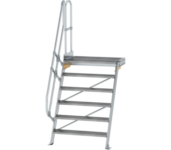 Stairs w. plat. 60° st.wid. 1,000 mm, 6 st, gr.alu | © MUNK GmbH