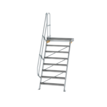 Stairs w. plat. 60° st.wid. 1,000 mm, 8 st, gr.alu | © MUNK GmbH