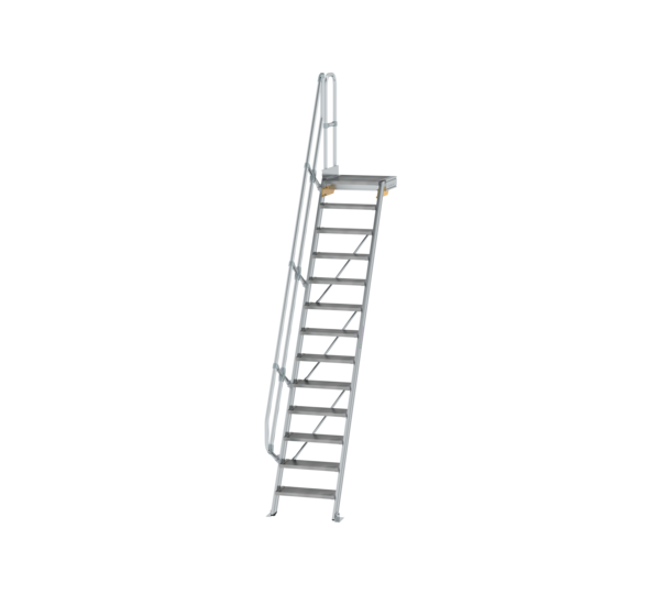 Treppe m. PF 60° St.br. 600 mm, 13 St., Alu ger. | © MUNK GmbH