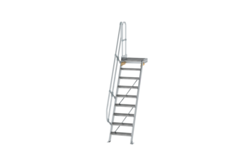Treppe m. PF 60° St.br. 600 mm, 9 St., Alu ger. | © MUNK GmbH