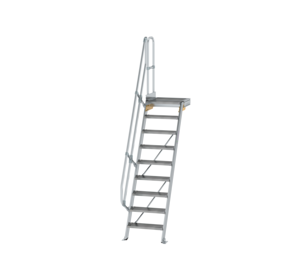 Treppe m. PF 60° St.br. 600 mm, 9 St., Alu ger. | © MUNK GmbH