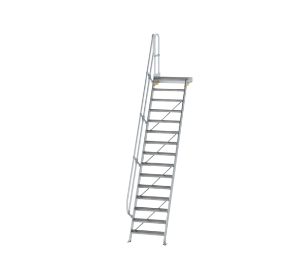 Treppe m. PF 60° St.br. 800 mm, 15 St., Alu ger. | © MUNK GmbH