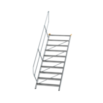 Stairs 45° step width 1,000 mm, 10 steps, gr. alu | © MUNK GmbH