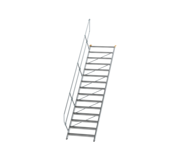 Stairs 45° step width 1,000 mm, 15 steps, gr. alu | © MUNK GmbH