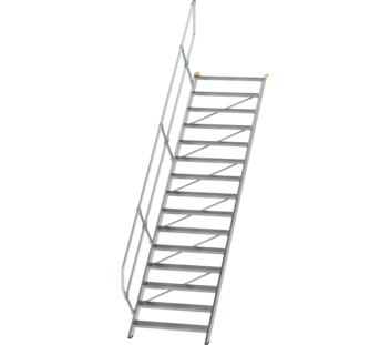 Stairs 45° step width 1,000 mm, 15 steps, gr. alu | © MUNK GmbH