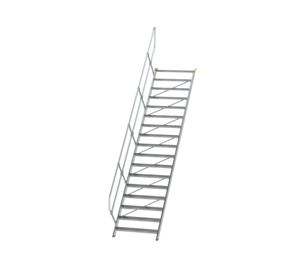 Stairs 45° step width 1,000 mm, 17 steps, gr. alu | © MUNK GmbH