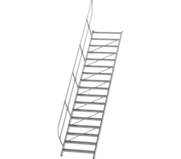 Stairs 45° step width 1,000 mm, 17 steps, gr. alu | © MUNK GmbH