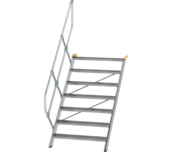 Escaliers 45°, largeur de marches 1 000 mm, 7 marches, aluminium strié | © MUNK GmbH Esc. 45° larg. marche 1000 mm, 7 mar., alu strié | © MUNK GmbH