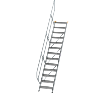 Stairs 45° step width 600 mm, 13 steps, gr. alu | © MUNK GmbH