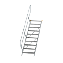 Stairs 45° step width 800 mm, 10 steps, gr. alu | © MUNK GmbH