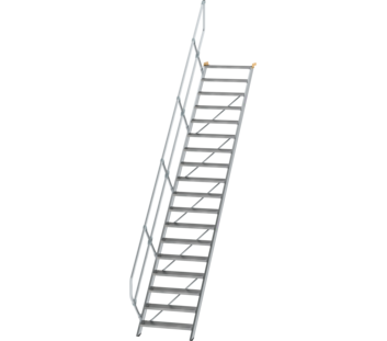 Stairs 45° step width 800 mm, 18 steps, gr. alu | © MUNK GmbH