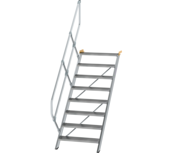 Esc. 45° larg. marche 800 mm, 8 mar., alu strié | © MUNK GmbH