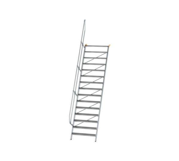 Treppe 60° Stufenbreite 1000 mm, 15 Stufen, Aluminium geriffelt | © MUNK GmbH Treppe 60° St.br. 1000 mm, 15 St., Alu ger. | © MUNK GmbH
