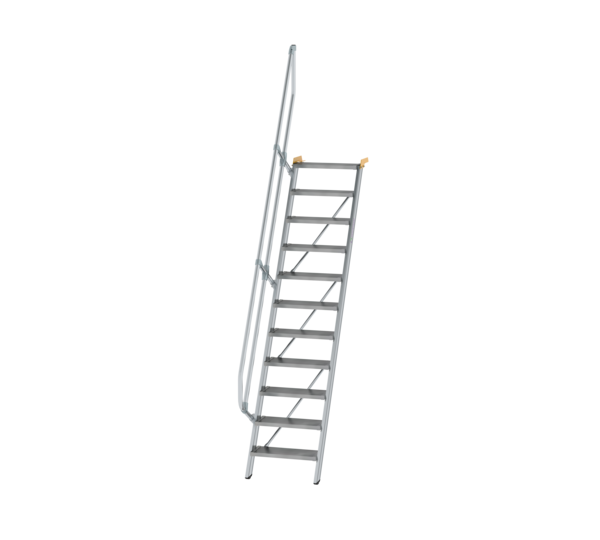 Stairs 60° step width 600 mm, 11 steps, gr. alu | © MUNK GmbH