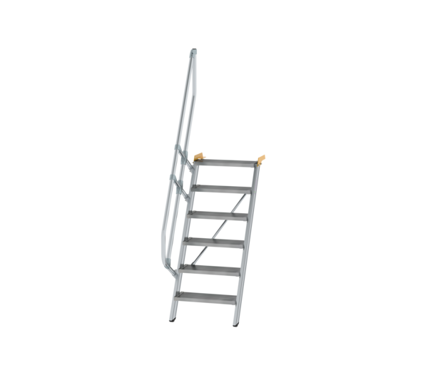 Treppe 60° Stufenbreite 600 mm, 6 Stufen, Aluminium geriffelt | © MUNK GmbH Treppe 60° St.br. 600 mm, 6 St., Alu ger. | © MUNK GmbH