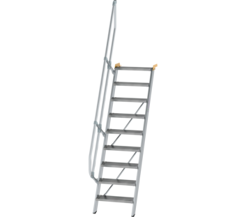 Stairs 60° step width 600 mm, 9 steps, gr. alu | © MUNK GmbH