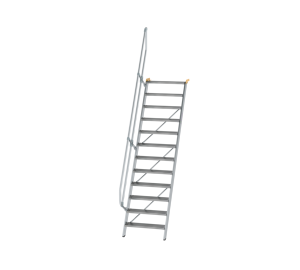 Stairs 60° step width 800 mm, 12 steps, gr. alu | © MUNK GmbH