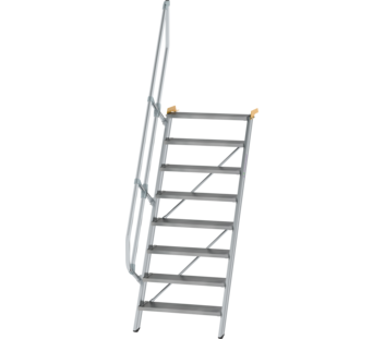 Stairs 60° step width 800 mm, 8 steps, gr. alu | © MUNK GmbH