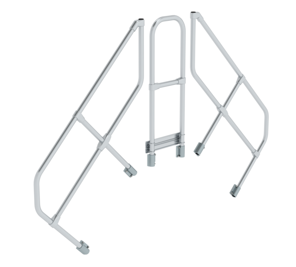 Überstiege 45° zweiter Handlauf für 4 Stufen, Neigung 45° | © MUNK GmbH Überstiege 45° 2. Handlauf für 4 St., Neigung 45° | © MUNK GmbH