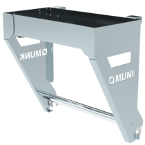 Storage tray for railings, flush with clip, depth 100 mm, front view | © MUNK GmbH