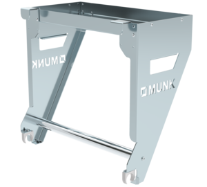 Storage tray for railings, flush with clip, depth 50 mm, rear view | © MUNK GmbH